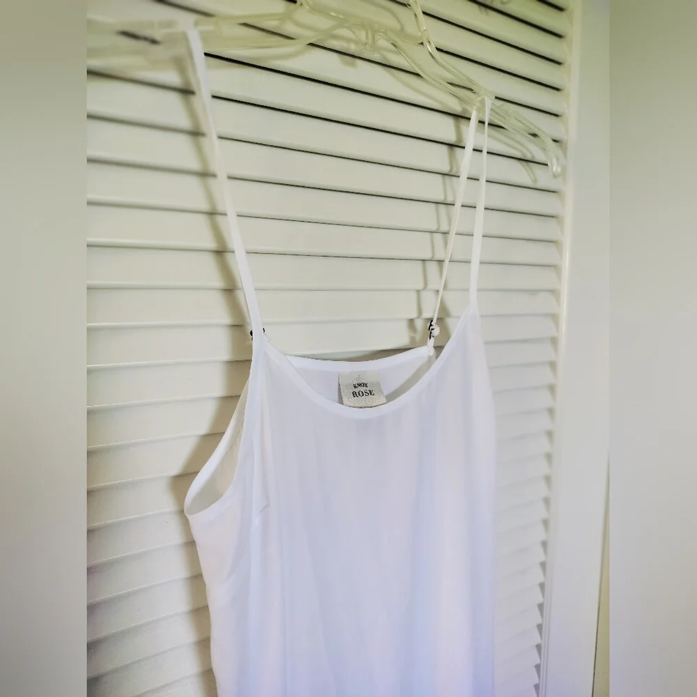 Knox Rose Women's White Slip Chemise Size Medium Adjustable Straps